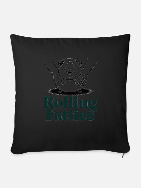 Rolling Fatties Meerschweinchen - Sofakissenbezug 45 x 45 cm - Schwarz