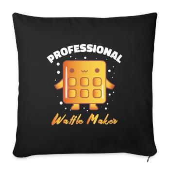 Waffles Gift Waffle Chef Breakfast Waffle - Sofa pillowcase 17,3'' x 17,3'' (45 x 45 cm) - black - Front