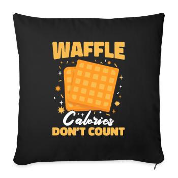 Funny Waffle Vendor Fast Food Gift - Sofa pillowcase 17,3'' x 17,3'' (45 x 45 cm) - black - Front