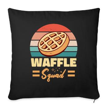 Waffle Squad Breakfast Pancakes Baking Fans - Sofa pillowcase 17,3'' x 17,3'' (45 x 45 cm) - black - Front
