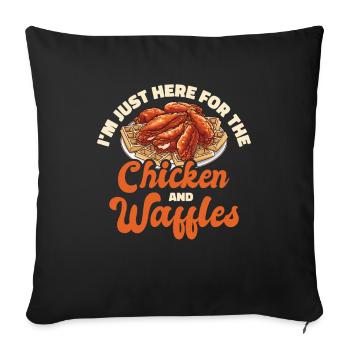 Chicken Und Waffeln - Sofakissenbezug 45 x 45 cm - Schwarz - Vorne