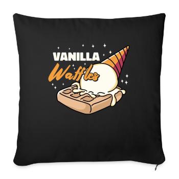 Vanilla Waffles Syrup Breakfast Waffles - Sofa pillowcase 17,3'' x 17,3'' (45 x 45 cm) - black - Front