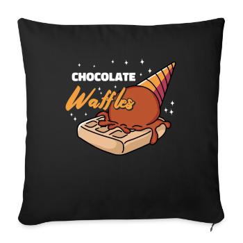 Chocolate Waffles Syrup Breakfast Waffles - Sofa pillowcase 17,3'' x 17,3'' (45 x 45 cm) - black - Front
