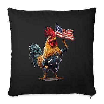 Hahn - Sofakissenbezug 45 x 45 cm - Schwarz - Vorne