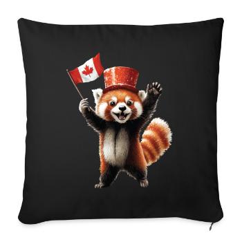 Roter Panda - Sofakissenbezug 45 x 45 cm - Schwarz - Vorne