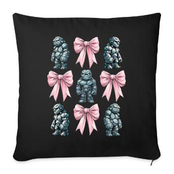 Coquettish Bow Golem Jewish Folklore Jew Mom - Sofa pillowcase 17,3'' x 17,3'' (45 x 45 cm) - black - Front