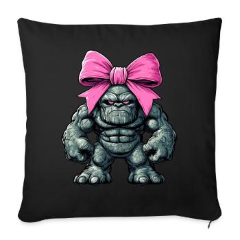 Coquettish Bow Golem Jewish Folklore Jew Mom - Sofa pillowcase 17,3'' x 17,3'' (45 x 45 cm) - black - Front