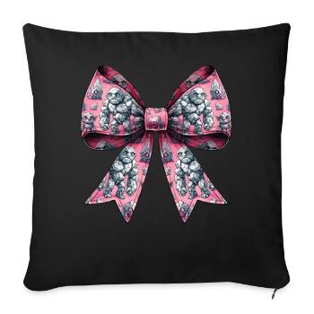 Coquette Bow Golem Pattern Jewish Folklore Jew - Sofa pillowcase 17,3'' x 17,3'' (45 x 45 cm) - black - Front