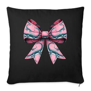 Coquette Bow Loch Ness Monster Nessie - Sofa pillowcase 17,3'' x 17,3'' (45 x 45 cm) - black - Front