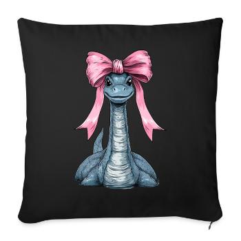 Coquette Bow Loch Ness Monster Nessie - Sofa pillowcase 17,3'' x 17,3'' (45 x 45 cm) - black - Front
