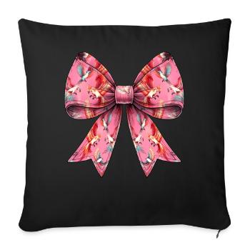 Coquette Bow Phoenix Pattern Mythical Eagle Girl - Sofa pillowcase 17,3'' x 17,3'' (45 x 45 cm) - black - Front