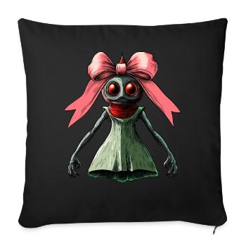 Coquette Bow Flatwoods Monster Cryptid - Sofa pillowcase 17,3'' x 17,3'' (45 x 45 cm) - black - Front