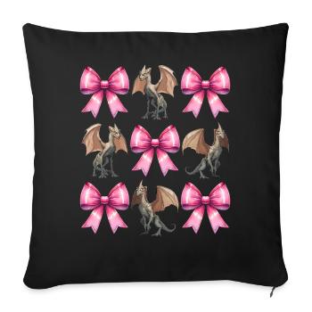 Coquettish Bow Van Meter Visitor Cryptid - Sofa pillowcase 17,3'' x 17,3'' (45 x 45 cm) - black - Front