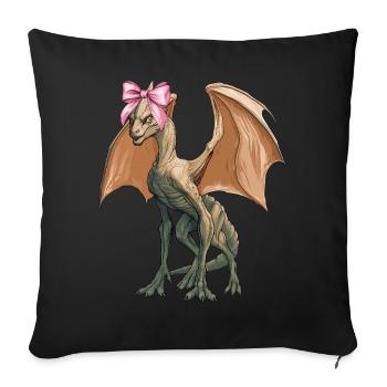 Coquettish Bow Van Meter Visitor Cryptid - Sofa pillowcase 17,3'' x 17,3'' (45 x 45 cm) - black - Front