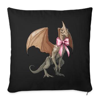 Coquettish Bow Van Meter Visitor Cryptid - Sofa pillowcase 17,3'' x 17,3'' (45 x 45 cm) - black - Front