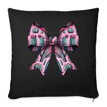 Coquette Bow Cactus Succulent Plant Pattern - Sofa pillowcase 17,3'' x 17,3'' (45 x 45 cm) - black - Front