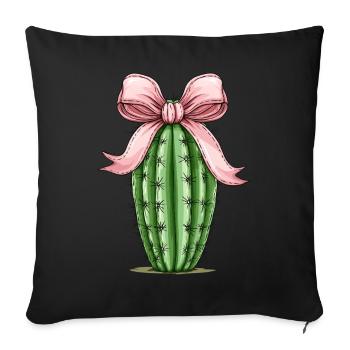 Coquette Bow Cactus Succulent Plant Mom - Sofa pillowcase 17,3'' x 17,3'' (45 x 45 cm) - black - Front