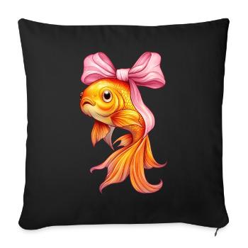 Coquette Bow Goldfish Fish Mom Mother's Day Pink - Sofa pillowcase 17,3'' x 17,3'' (45 x 45 cm) - black - Front