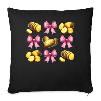 Coquette Bow Potato Potatoes Girl Mom Mothers - Sofa pillowcase 17,3'' x 17,3'' (45 x 45 cm) - black - Front
