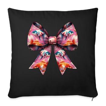 Coquette arc poisson rouge motif poisson maman mères - Housse de coussin décorative 45 x 45 cm - noir - Devant