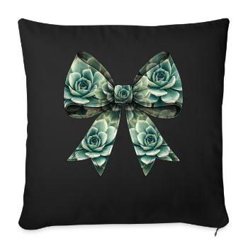 Coquette Bow Succulent Cactus Print Plant Mom - Sofa pillowcase 17,3'' x 17,3'' (45 x 45 cm) - black - Front
