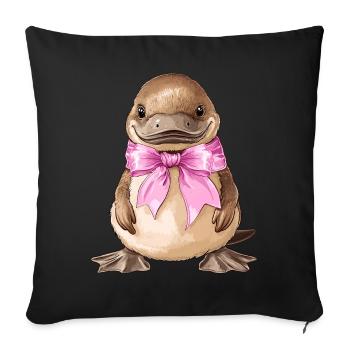 Coquette Bogen Schnabeltier Mädchen Mama Muttertag - Sofakissenbezug 45 x 45 cm - Schwarz - Vorne