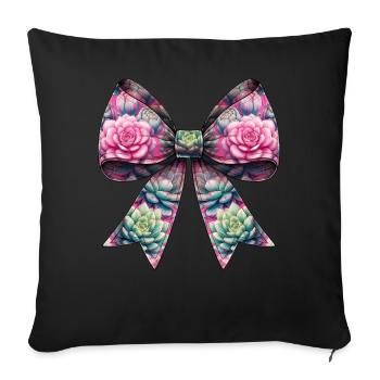 Coquette Bow Succulent Cactus Plant Pattern Mom - Sofa pillowcase 17,3'' x 17,3'' (45 x 45 cm) - black - Front