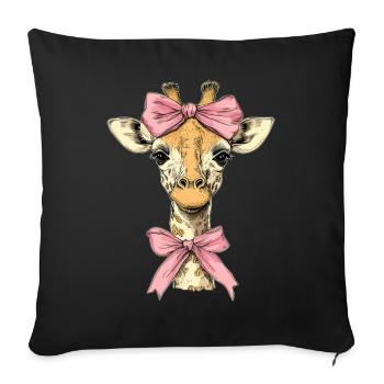 Coquette Bogen Giraffe Mädchen Mama Muttertag rosa - Sofakissenbezug 45 x 45 cm - Schwarz - Vorne
