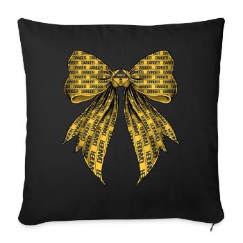 Coquette Bow Danger Zone Warning Caution - Sofa pillowcase 17,3'' x 17,3'' (45 x 45 cm) - black - Front