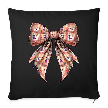 Coquette Bow Cute Welsh Pembroke Corgi - Sofa pillowcase 17,3'' x 17,3'' (45 x 45 cm) - black - Front