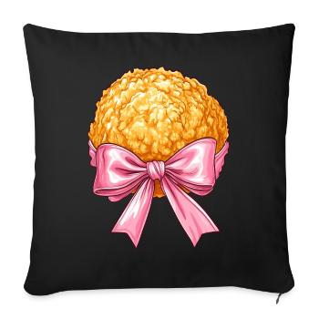 Nœud Coquet Poulet Nugget Nugget Nug Girl Maman - Housse de coussin décorative 45 x 45 cm - noir - Devant