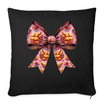 Coquette Bow Chicken Nugget Nugget Nug Pattern - Sofa pillowcase 17,3'' x 17,3'' (45 x 45 cm) - black - Front