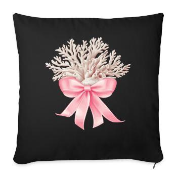 Coquette Arc Récif de Corail Mer Océan Fille - Housse de coussin décorative 45 x 45 cm - noir - Devant