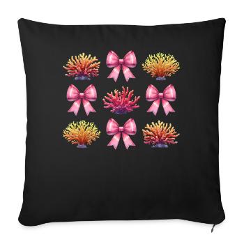 Coquette Arc Récif de Corail Mer Océan Fille - Housse de coussin décorative 45 x 45 cm - noir - Devant