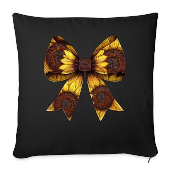 Coquette Bow Sunflower Pattern Plant Mom - Sofa pillowcase 17,3'' x 17,3'' (45 x 45 cm) - black - Front