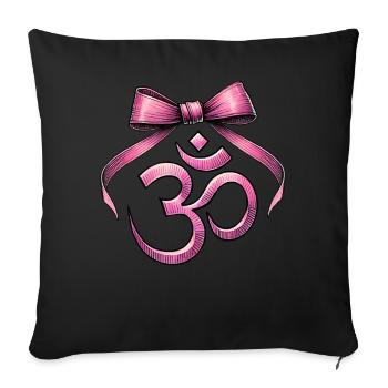 Coquette noeud Om symbole rose méditation - Housse de coussin décorative 45 x 45 cm - noir - Devant