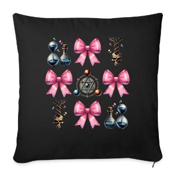 Coquette Arc Alchimie Symbole Alchimiste Fille - Housse de coussin décorative 45 x 45 cm - noir - Devant