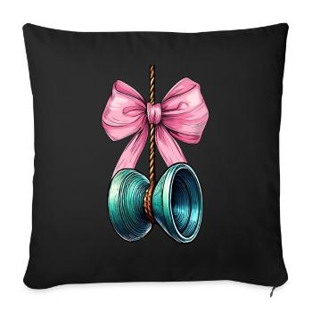Coquette Bow Yoyo Toy Girl Mothers Day - Sofa pillowcase 17,3'' x 17,3'' (45 x 45 cm) - black - Front
