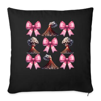 Coquette Arche Volcan Géologie Magma Lava Maman Fille - Housse de coussin décorative 45 x 45 cm - noir - Devant