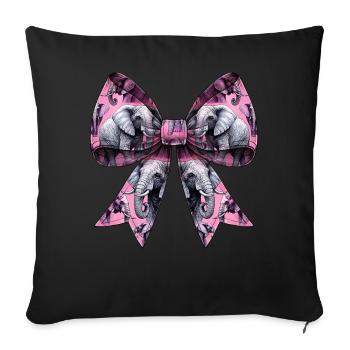 Coquette Bow Elephant Girl Pattern Mom Mothers Day - Sofa pillowcase 17,3'' x 17,3'' (45 x 45 cm) - black - Front