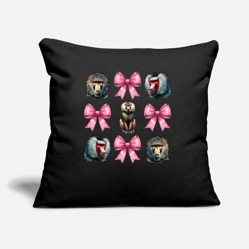 Coquette Bow Baboon Monkey Mom Mother's Day Pink Sofa pillowcase 17,3'' x 17,3'' (45 x 45 cm)
