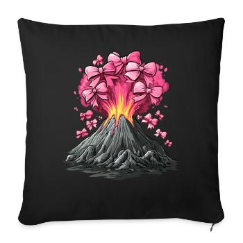 Coquette Arche Volcan Géologie Magma Lava Maman Fille - Housse de coussin décorative 45 x 45 cm - noir - Devant