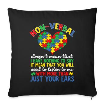 Autismus Puzzle Thérapie de sensibilisation à l’autisme - Housse de coussin décorative 45 x 45 cm - noir - Devant