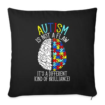 Autist Autism - Different Kind Of Brilliance - Sofa pillowcase 17,3'' x 17,3'' (45 x 45 cm) - black - Front