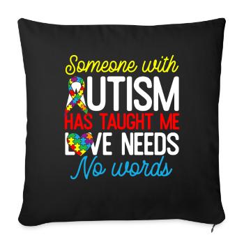 Funny Autism Gift Men Women Kids - Sofa pillowcase 17,3'' x 17,3'' (45 x 45 cm) - black - Front