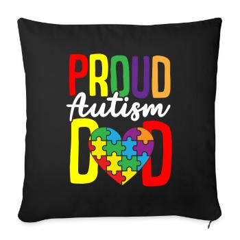 Autism Jigsaw Puzzle - Proud Autism Father - Sofa pillowcase 17,3'' x 17,3'' (45 x 45 cm) - black - Front
