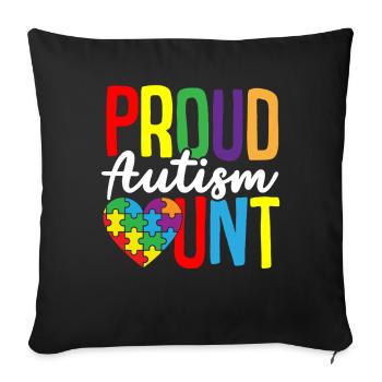 Autism Puzzle - Proud Autism Aunt - Sofa pillowcase 17,3'' x 17,3'' (45 x 45 cm) - black - Front