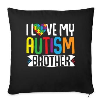 Autism Awareness Gift Sister Brother - Sofa pillowcase 17,3'' x 17,3'' (45 x 45 cm) - black - Front