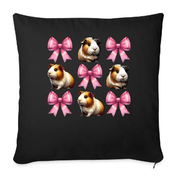 Coquette Bow Guinea Pig Cute Pet Mom Mothers - Sofa pillowcase 17,3'' x 17,3'' (45 x 45 cm) - black - Front
