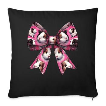 Coquette Bow Guinea Pig Pattern Cute Pet Mom Girl - Sofa pillowcase 17,3'' x 17,3'' (45 x 45 cm) - black - Front